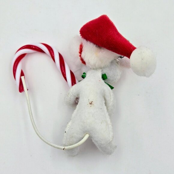 Annalee Sweet Candy Cane Mouse Santa Hat Christmas Ornament 2009 Read - Picture 8 of 10